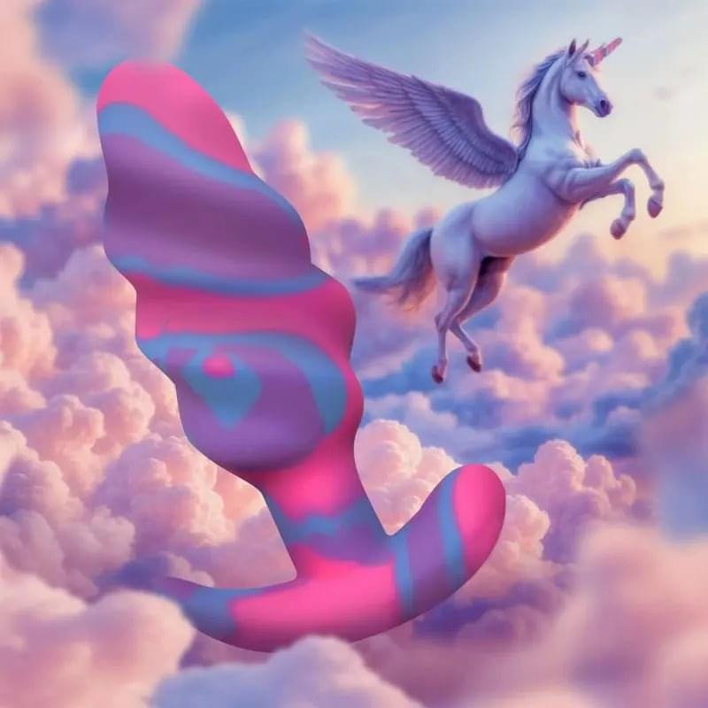 Unicorn Swirl Silicone Butt Plug Medium Creature Cocks Discreet Intimate Essentials.