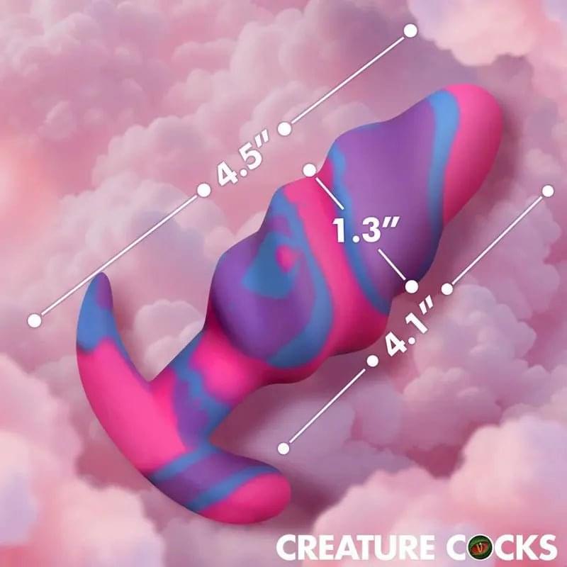 Unicorn Swirl Silicone Butt Plug Medium Creature Cocks Discreet Intimate Essentials.