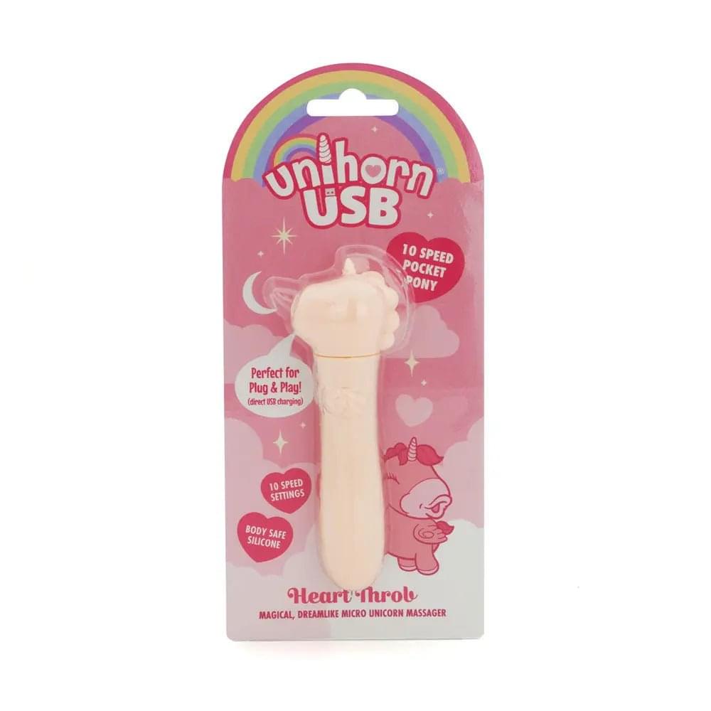 Unihorn - USB Bullet - Heart Throb - Coral USB Rechargeable Vibrating Bullet Creative Conceptions Discreet Intimate Essentials.