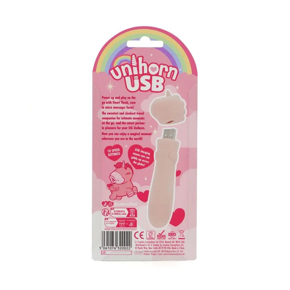 Unihorn - USB Bullet - Heart Throb - Coral USB Rechargeable Vibrating Bullet Creative Conceptions Discreet Intimate Essentials.