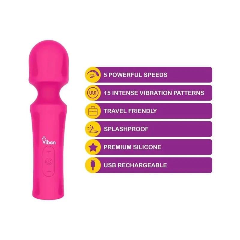 Viben Mighty Muse Massager Hot Pink Viben Discreet Intimate Essentials.