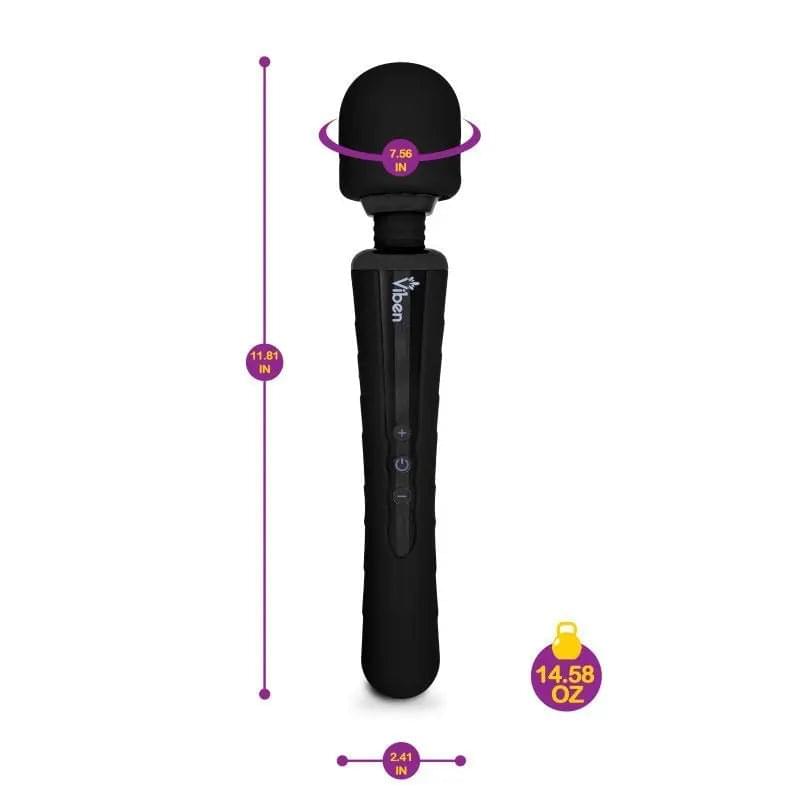 Viben Obsession Rechargeable Wand Massager Black Viben Discreet Intimate Essentials.