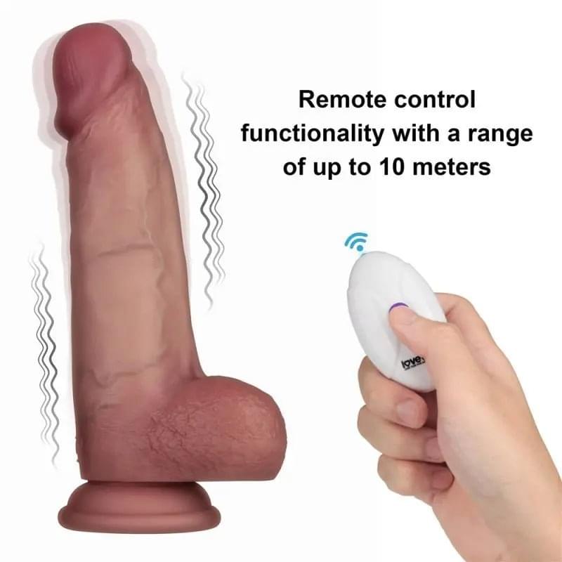 Vibrating Sliding Skin Pro II Silicone Dong 8in Lovetoy Discreet Intimate Essentials.