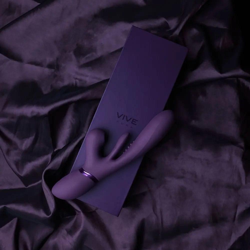 VIVE Ena -  -  25 cm USB Rechargeable Thrusting Vibrator with Air Wave Stimulator Shots Toys Discreet Intimate Essentials.