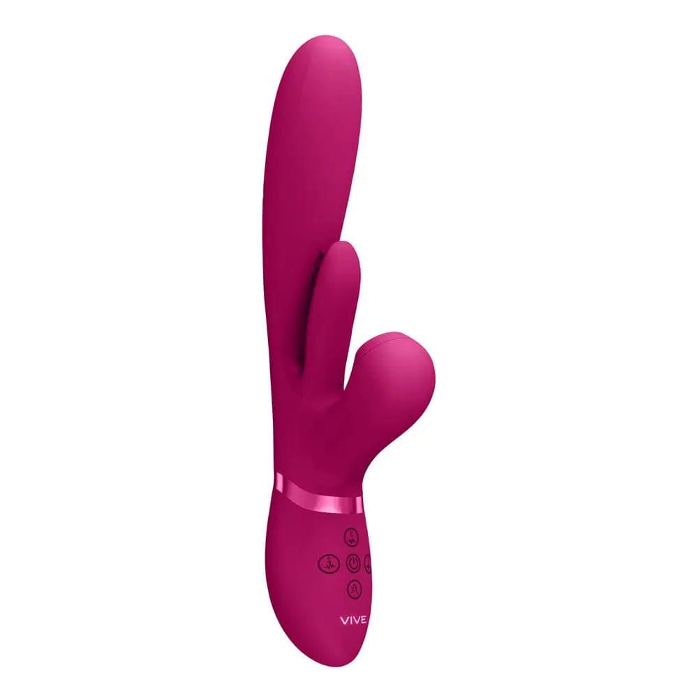 VIVE Ena -  -  25 cm USB Rechargeable Thrusting Vibrator with Air Wave Stimulator Shots Toys Discreet Intimate Essentials.