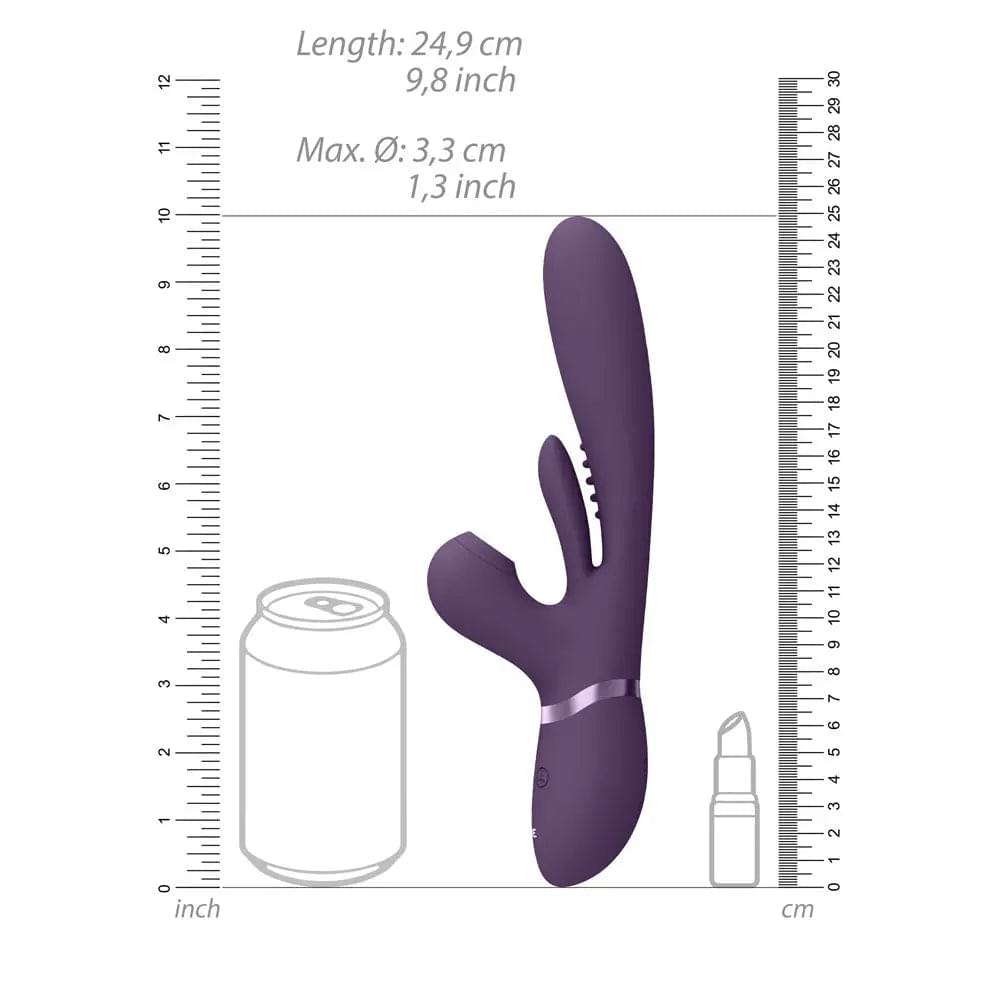 VIVE Ena -  -  25 cm USB Rechargeable Thrusting Vibrator with Air Wave Stimulator Shots Toys Discreet Intimate Essentials.