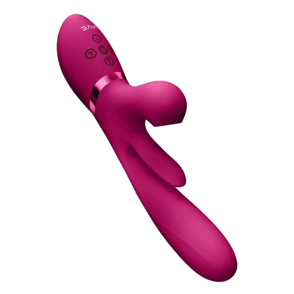 VIVE Ena -  -  25 cm USB Rechargeable Thrusting Vibrator with Air Wave Stimulator Shots Toys Discreet Intimate Essentials.