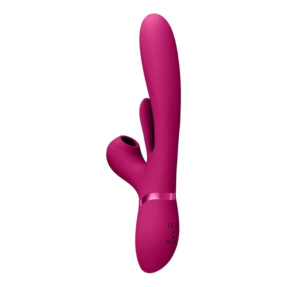 VIVE Ena -  -  25 cm USB Rechargeable Thrusting Vibrator with Air Wave Stimulator Shots Toys Discreet Intimate Essentials.
