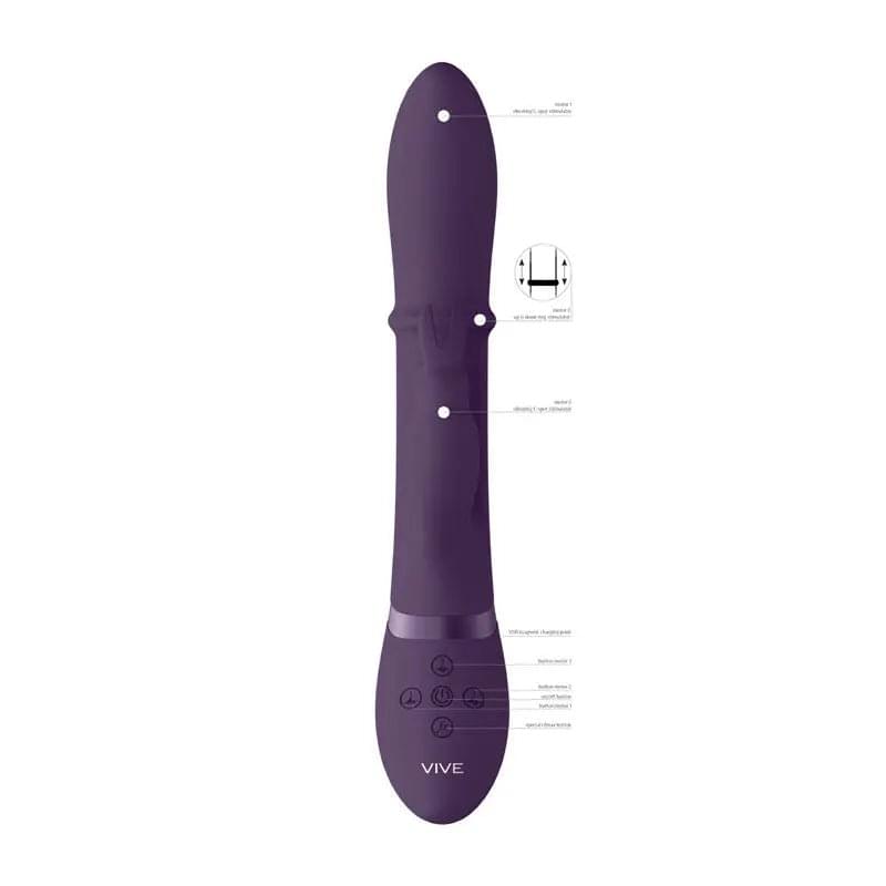 Vive Halo -  24.5 cm USB Rechargeable Rabbit Vibrator Shots Toys Discreet Intimate Essentials.