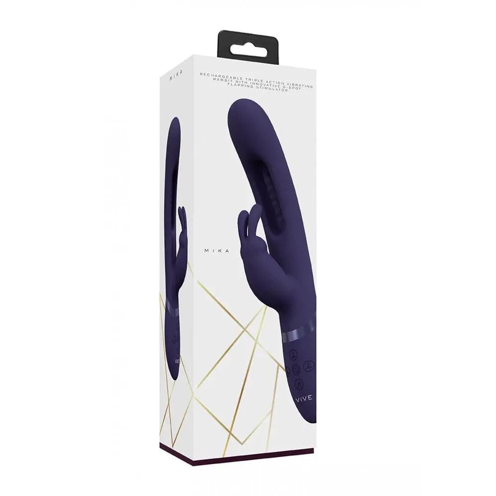 VIVE Mika -  -  23.2 cm USB Rechargeable Rabbit Vibrator with Flapping Shaft Shots Toys Discreet Intimate Essentials.