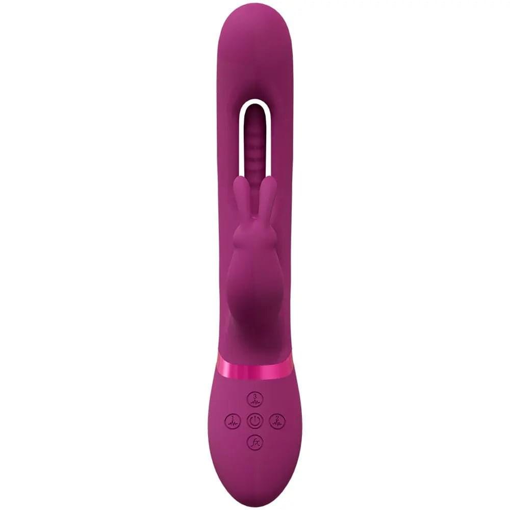 VIVE Mika -  -  23.2 cm USB Rechargeable Rabbit Vibrator with Flapping Shaft Shots Toys Discreet Intimate Essentials.