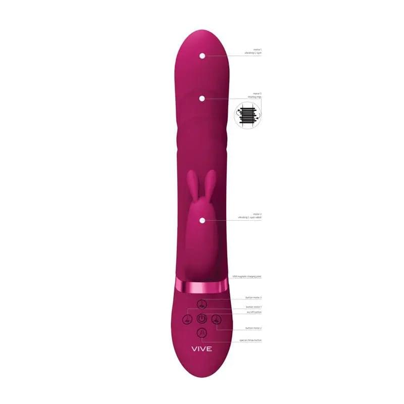 VIVE Nari -  -  24.1 cm USB Rechargeable Rabbit Vibrator Shots Toys Discreet Intimate Essentials.