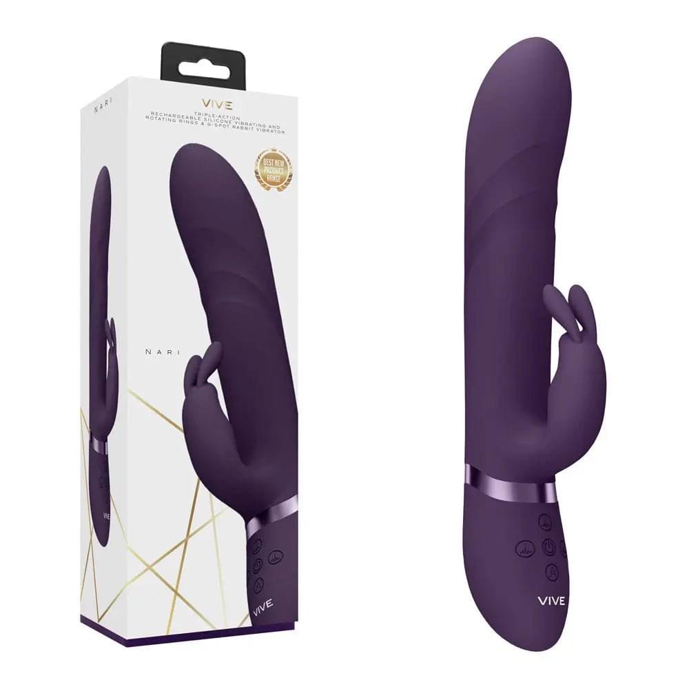 VIVE Nari -  -  24.1 cm USB Rechargeable Rabbit Vibrator Shots Toys Discreet Intimate Essentials.