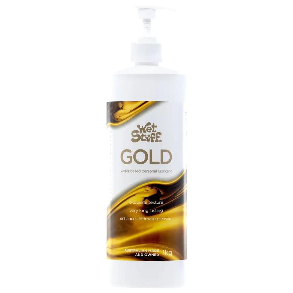 Wet Stuff Gold - 1kg Pump - Water Based Lubricant - 1 kg Pump Bottle Wet Stuff Discreet Intimate Essentials.