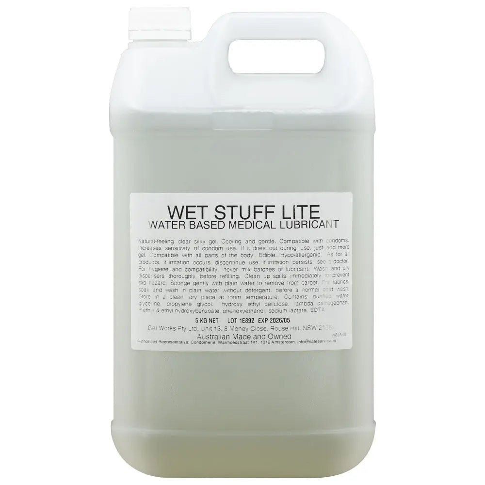 Shop affordable quality Wet Stuff Lite - 5kg Bottle - Water Based Lubricant - 5 kg Tube - Discreet Intimate Essentials - LUBES-LOCAL - Wet Stuff