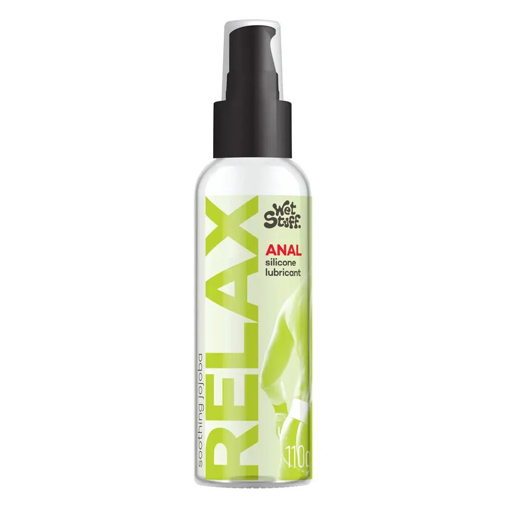 Shop affordable quality Wet Stuff Relax - 110g Pump - Anal Silicone Lubricant - 110 gram Pump Bottle - Discreet Intimate Essentials - LUBES-LOCAL - Wet Stuff