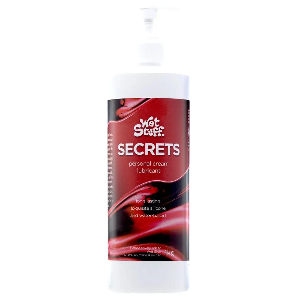 Wet Stuff Secrets - 1kg Bottle - Hybrid Lubricant - 1 kg Pump Bottle Wet Stuff Discreet Intimate Essentials.