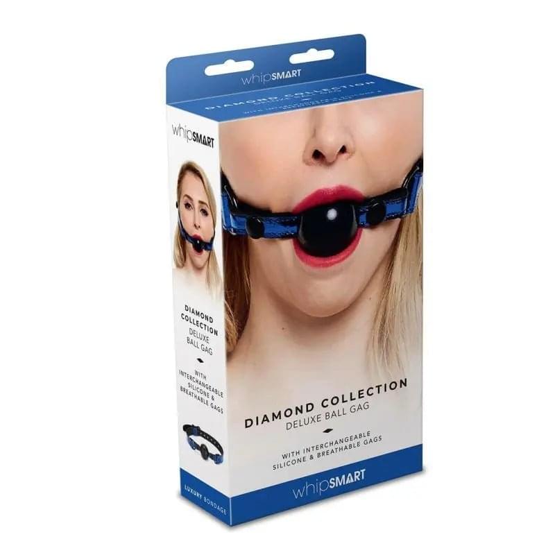 Whip Smart Diamond Deluxe Ball Gag Blue Whipsmart Discreet Intimate Essentials.