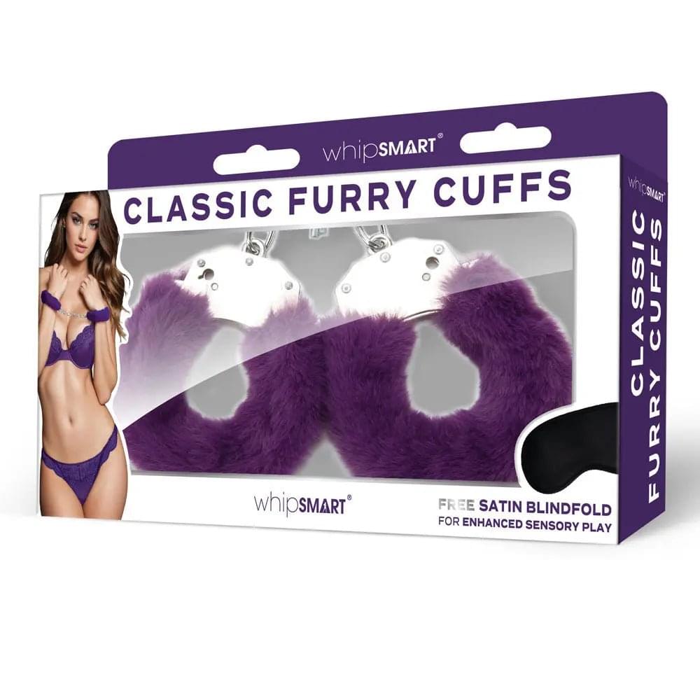 WhipSmart Classic Furry Cuffs -  -  Furry Restraints with Bonus Eye Mask WhipSmart Discreet Intimate Essentials.