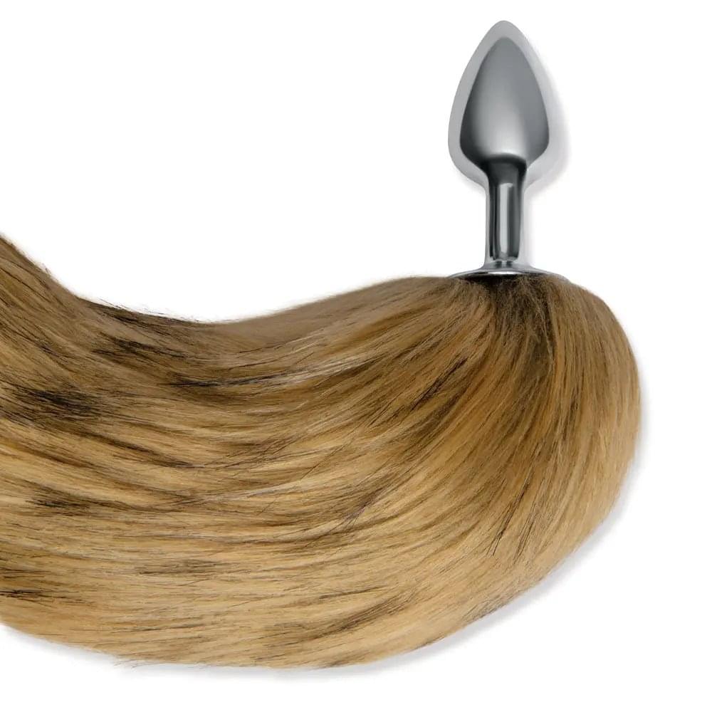 WhipSmart Furry Tales 14 Inch  Fox Tail - Metal 6.3 cm Butt Plug with  Fox Tail WhipSmart Discreet Intimate Essentials.