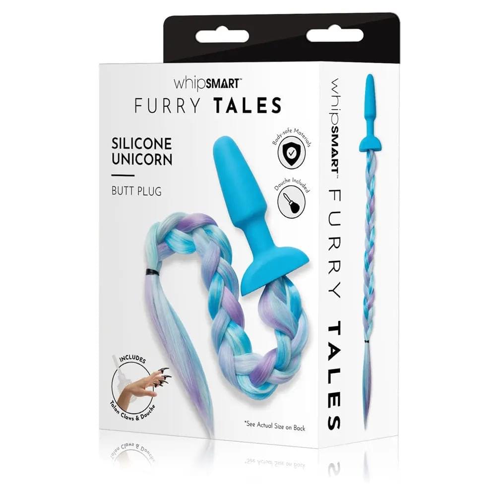 WhipSmart Furry Tales Silicone Unicorn Butt Plug -  8.9 cm Butt Plug with Unicorn Tail WhipSmart Discreet Intimate Essentials.