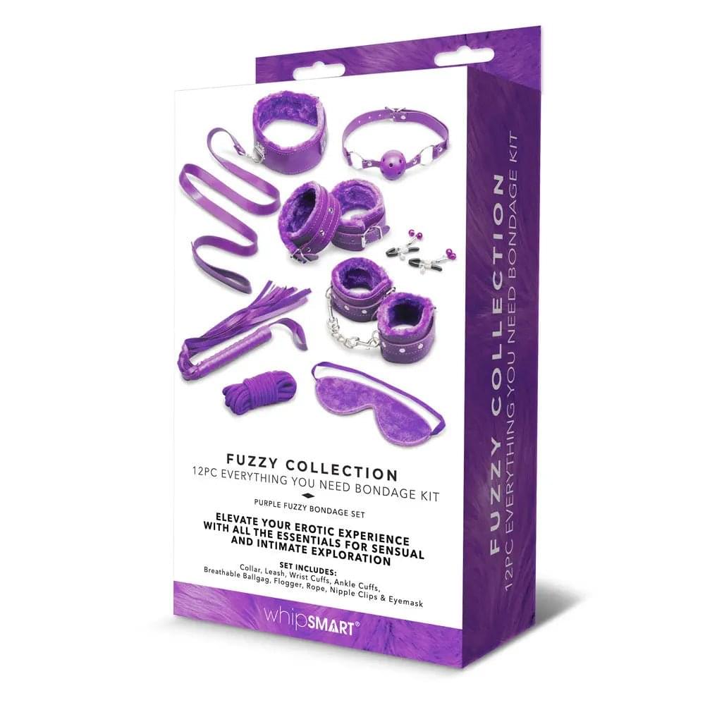 WhipSmart Fuzzy Everything You Need Bondage Kit -  Bondage Kit - 12 Piece Set WhipSmart Discreet Intimate Essentials.