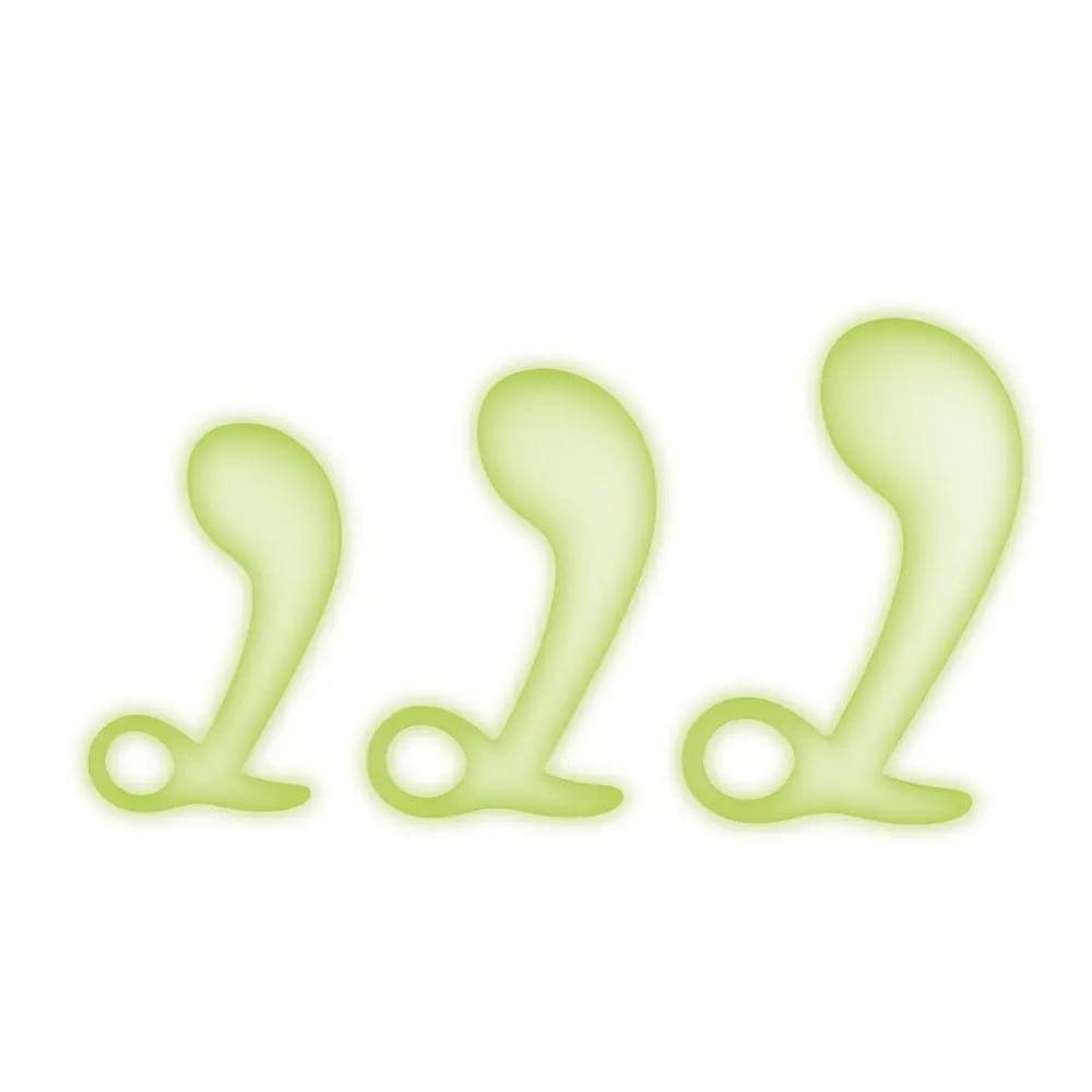 WhipSmart Glow In The Dark 3pc Prostate Training Kit - Glow In Dark Prostate Massagers - Set of 3 Sizes WhipSmart Discreet Intimate Essentials.