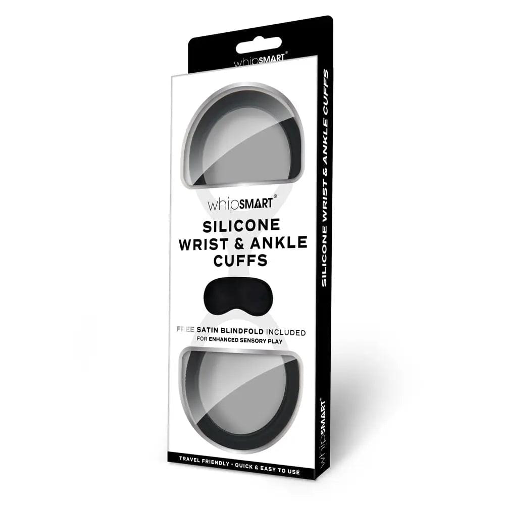 WhipSmart Silicone Wrist & Ankle Cuffs -  -  Restraints with Bonus Eye Mask WhipSmart Discreet Intimate Essentials.