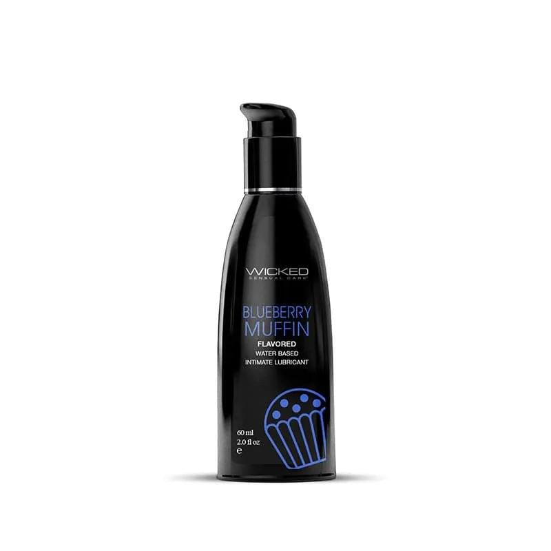 Wicked Aqua Blueberry Muffin - Blueberry Muffin Flavoured Water Based Lubricant - 60 ml (2 oz) Bottle Wicked Discreet Intimate Essentials.