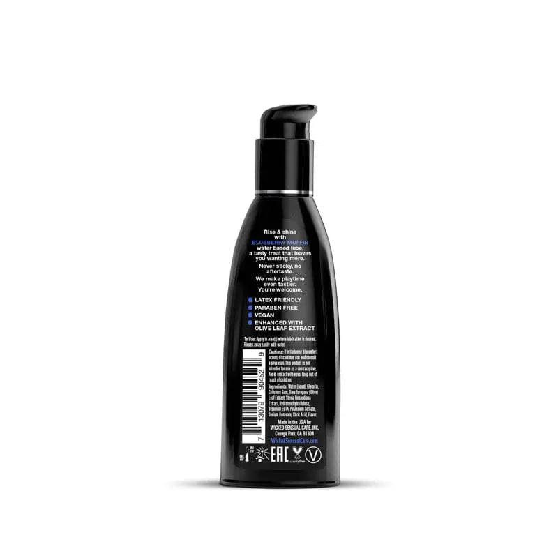Wicked Aqua Blueberry Muffin - Blueberry Muffin Flavoured Water Based Lubricant - 60 ml (2 oz) Bottle Wicked Discreet Intimate Essentials.