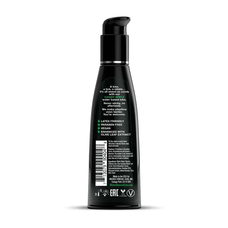 Wicked Aqua Candy Apple - Candy Apple Flavoured Water Based Lubricant - 120 ml (4 oz) Bottle Wicked Discreet Intimate Essentials.