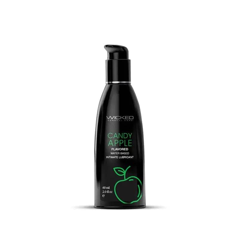 Wicked Aqua Candy Apple - Candy Apple Flavoured Water Based Lubricant - 60 ml (2 oz) Bottle Wicked Discreet Intimate Essentials.