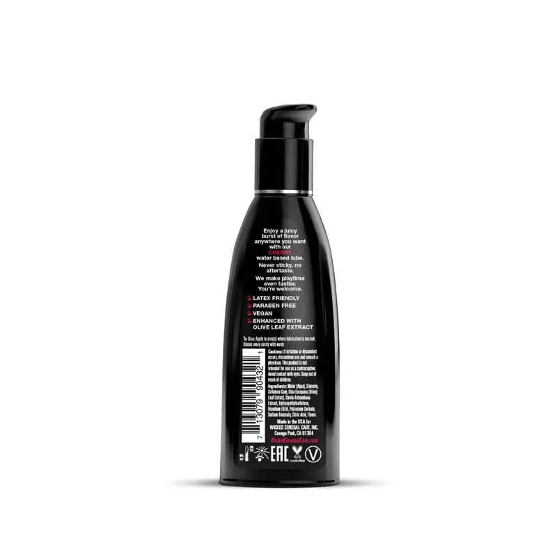 Wicked Aqua Cherry - Cherry Flavoured Water Based Lubricant - 60 ml (2 oz) Bottle Wicked Discreet Intimate Essentials.