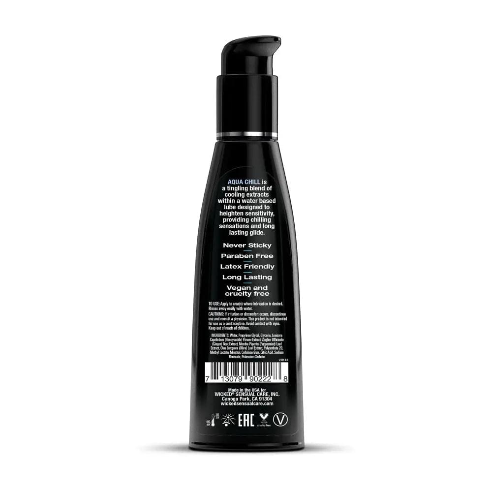 Wicked Aqua Chill - Cooling Water Based Lubricant - 120 ml (4 oz) Bottle Wicked Discreet Intimate Essentials.