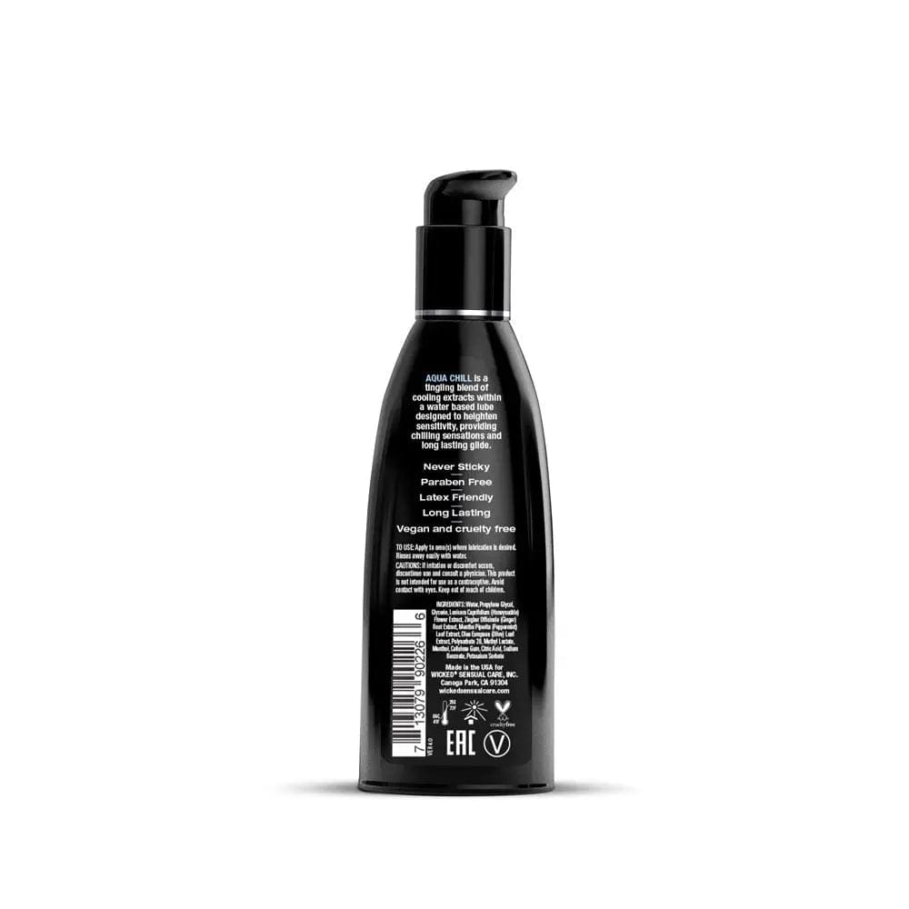 Wicked Aqua Chill - Cooling Water Based Lubricant - 60 ml (2 oz) Bottle Wicked Discreet Intimate Essentials.