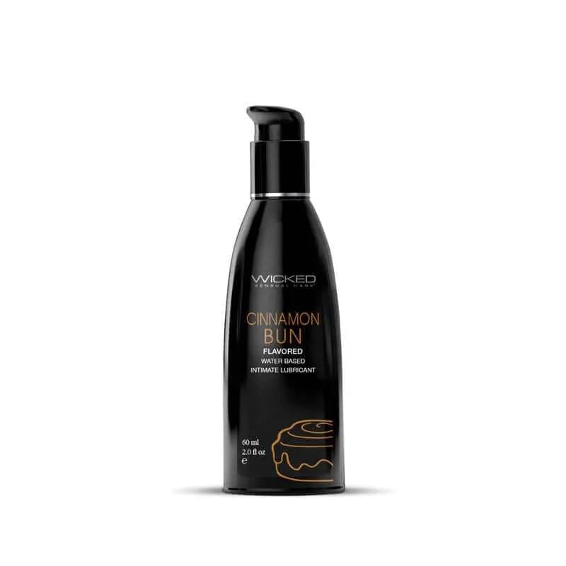 Wicked Aqua Cinnamon Bun - Cinnamon Bun Flavoured Water Based Lubricant - 60 ml (2 oz) Bottle Wicked Discreet Intimate Essentials.
