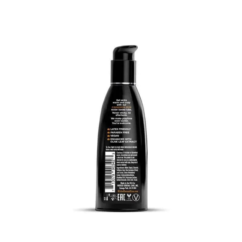 Wicked Aqua Cinnamon Bun - Cinnamon Bun Flavoured Water Based Lubricant - 60 ml (2 oz) Bottle Wicked Discreet Intimate Essentials.