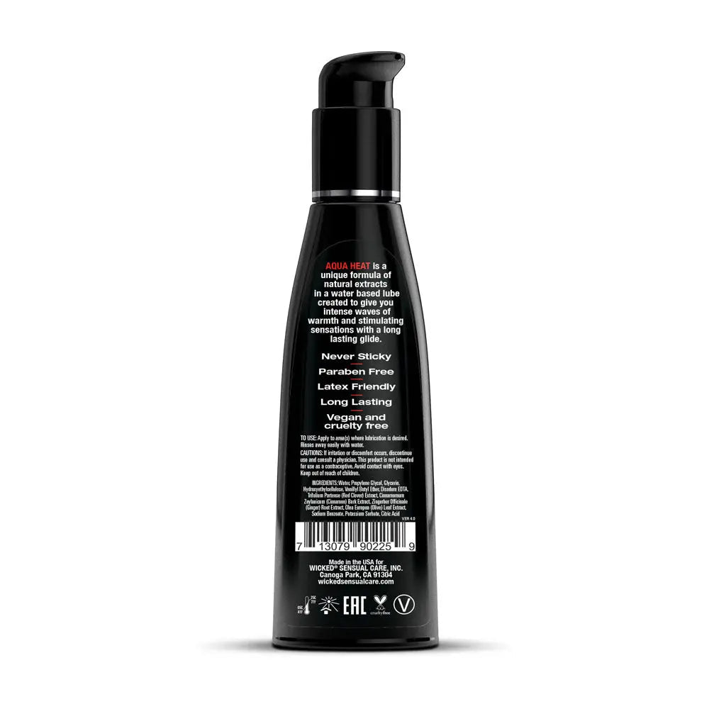 Shop affordable quality Wicked Aqua Heat - Warming Water Based Lubricant - 120 ml (4 oz) Bottle - Discreet Intimate Essentials - LOTIONS & LUBES - Wicked