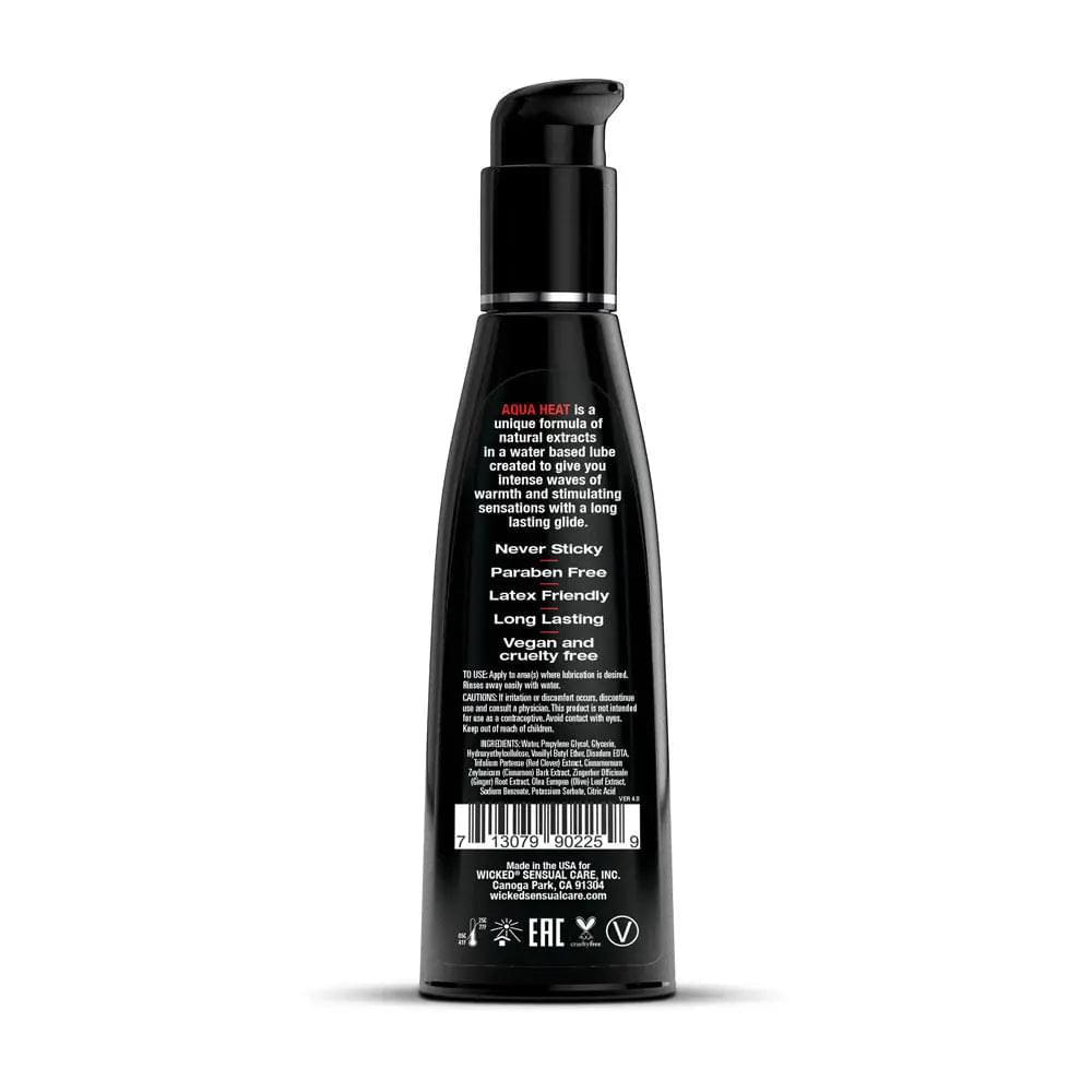 Wicked Aqua Heat - Warming Water Based Lubricant - 120 ml (4 oz) Bottle Wicked Discreet Intimate Essentials.