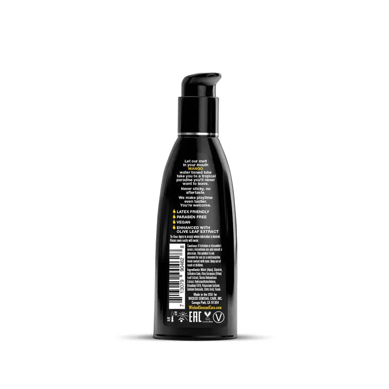 Shop affordable quality Wicked Aqua Mango - Mango Flavoured Water Based Lubricant - 60 ml (2 oz) Bottle - Discreet Intimate Essentials - LOTIONS & LUBES - Wicked