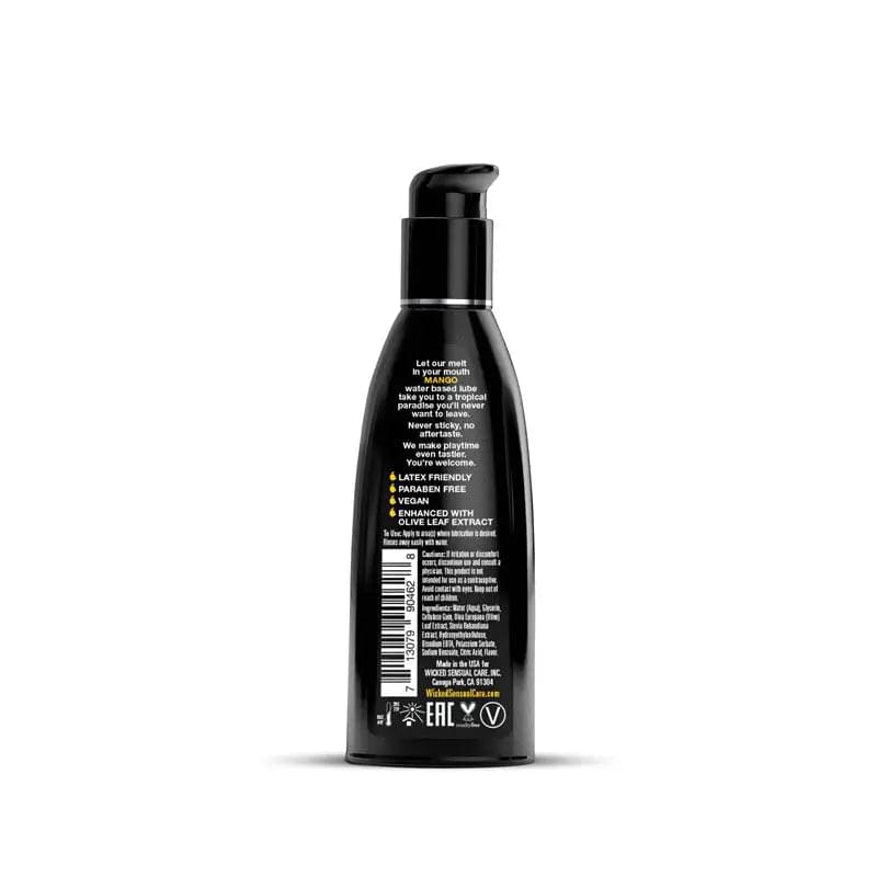 Wicked Aqua Mango - Mango Flavoured Water Based Lubricant - 60 ml (2 oz) Bottle Wicked Discreet Intimate Essentials.