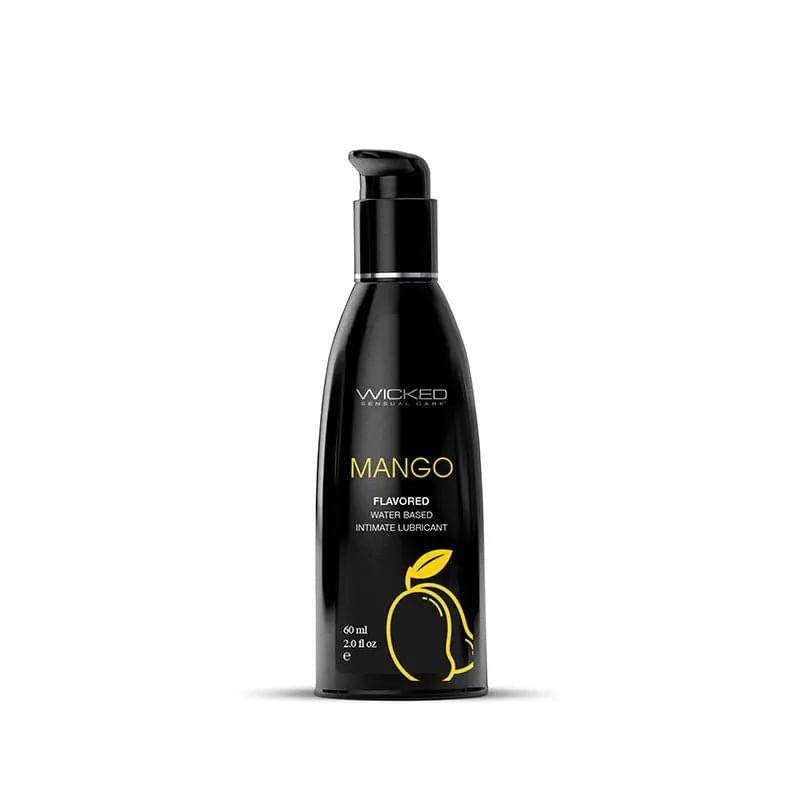 Wicked Aqua Mango - Mango Flavoured Water Based Lubricant - 60 ml (2 oz) Bottle Wicked Discreet Intimate Essentials.
