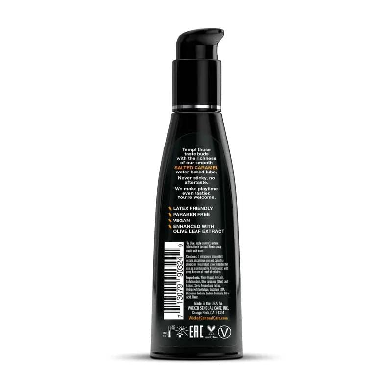 Wicked Aqua Salted Caramel - Salted Caramel Flavoured Water Based Lubricant - 120 ml (4 oz) Bottle Wicked Discreet Intimate Essentials.