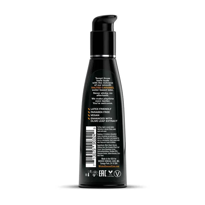 Shop affordable quality Wicked Aqua Salted Caramel - Salted Caramel Flavoured Water Based Lubricant - 120 ml (4 oz) Bottle - Discreet Intimate Essentials - LOTIONS & LUBES - Wicked
