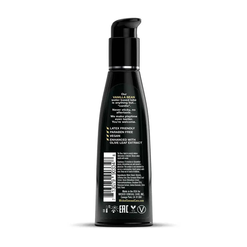 Shop affordable quality Wicked Aqua Vanilla Bean - Vanilla Bean Flavoured Water Based Lubricant - 120 ml (4 oz) Bottle - Discreet Intimate Essentials - LOTIONS & LUBES - Wicked