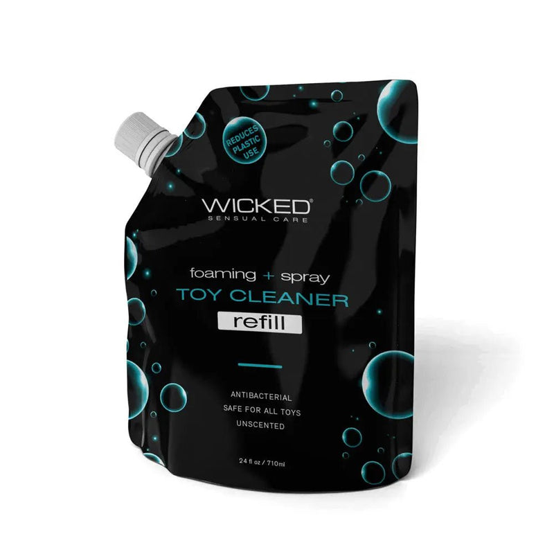 Shop affordable quality Wicked Foaming & Spray Toy Cleaner Refill - Unscented Antibacterial Toy Cleaner - 710 ml (24 oz) Pouch - Discreet Intimate Essentials - HEALTH CARE - Wicked