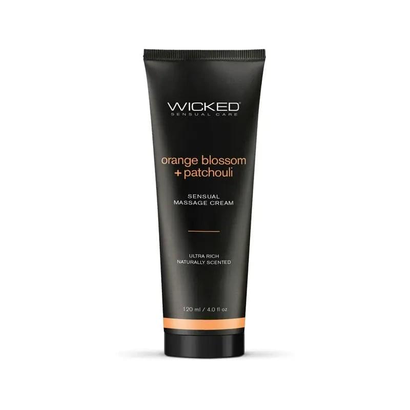 Wicked ORANGE BLOSSOM + PATCHOULI Sensual Massage Cream - Scented Massage Cream - 120 ml Tube Wicked Discreet Intimate Essentials.