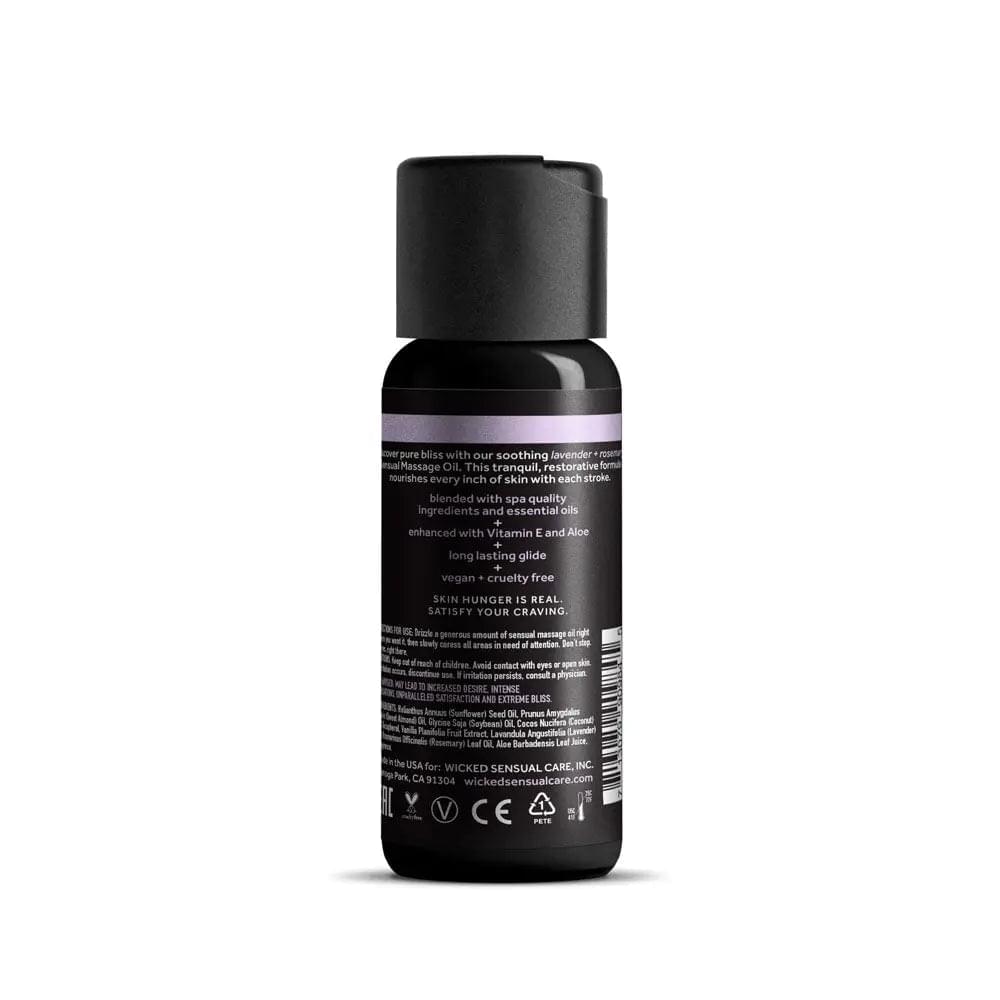Wicked Sensual Massage Oil - Lavender + Rosemary - Lavender and Rosemary Scented Massage Oil - 120 ml Tube Wicked Discreet Intimate Essentials.