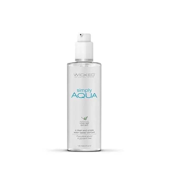 Wicked Simply Aqua - Water Based Lubricant - 120 ml (4 oz) Bottle Wicked Discreet Intimate Essentials.