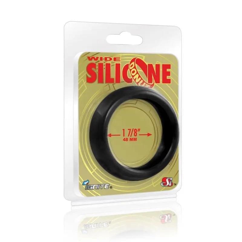 Wide Donut Black Cock Ring 48mm Si Novelties Discreet Intimate Essentials.